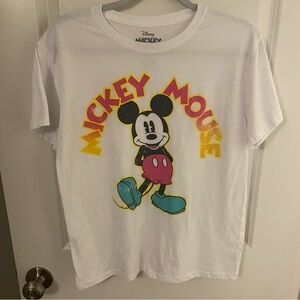 Disney White Mickey Mouse Graphic Tee - Short Sleeve